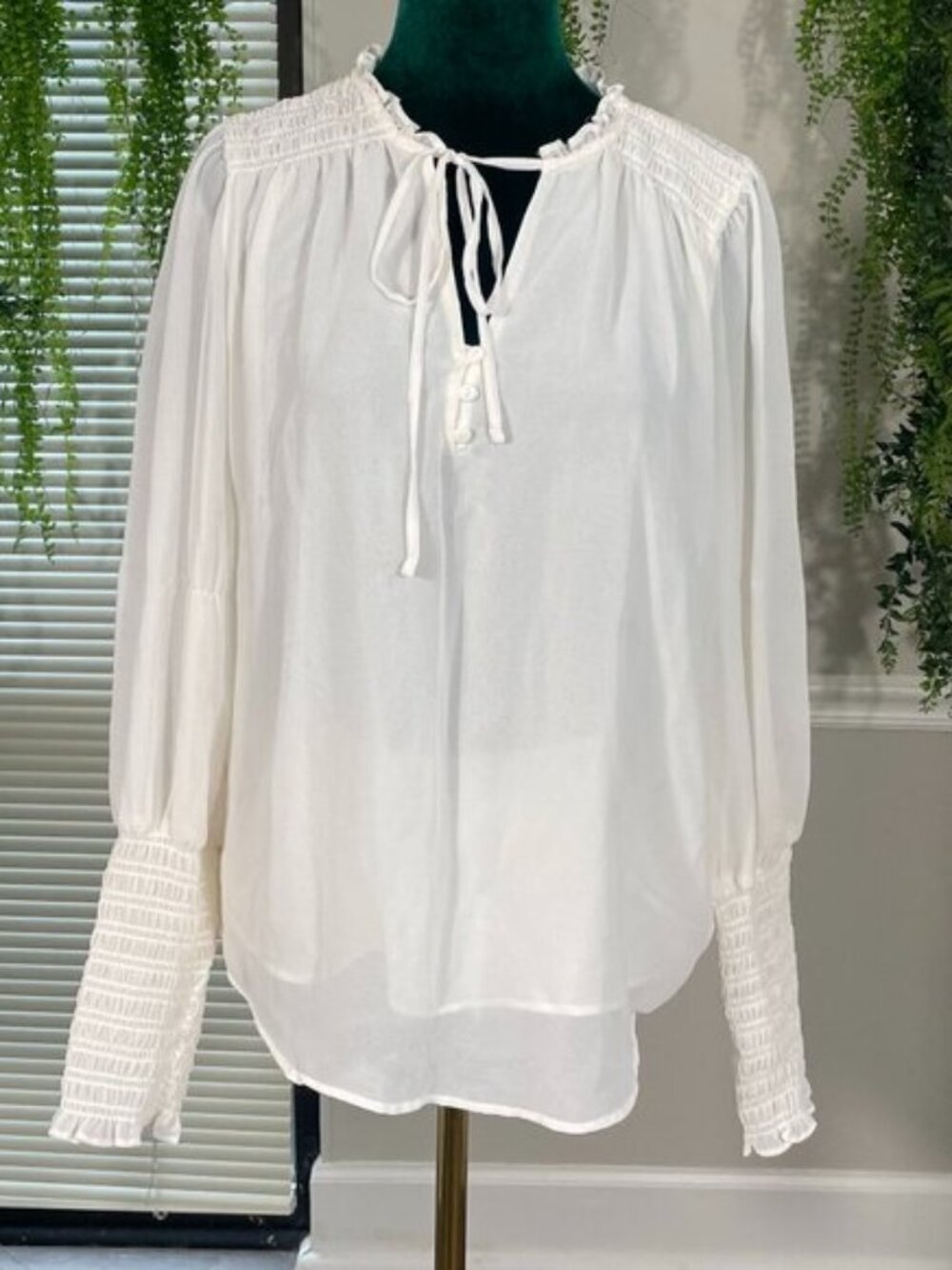 1.State | Smocked Blouse Soft Ecru